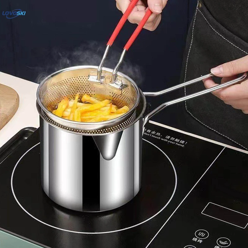 Deep Frying Pot Small Pot for Dining Room Home Backpacking Party Steaming Boiling