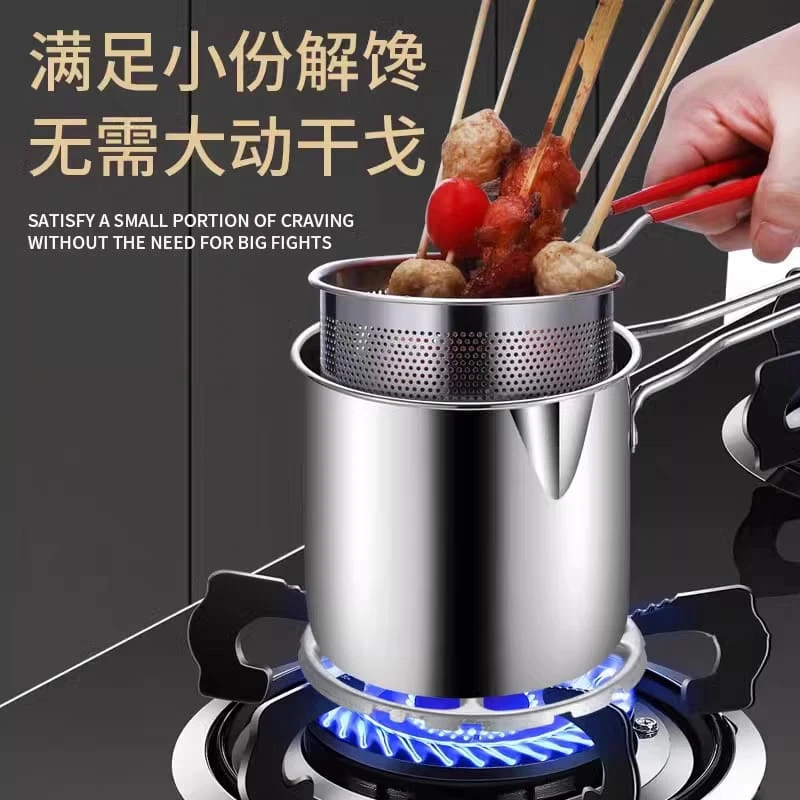 Deep Frying Pot Small Pot for Dining Room Home Backpacking Party Steaming Boiling - Image 3