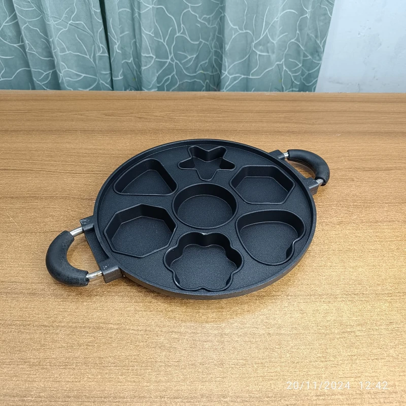28cm 7-holes Baking Pan Non Stick Pan DIY Octopus Rice-meat Dumplings Egg Cake Dumplings Hamburger Kitchen Baking Mold love 4 - Image 3