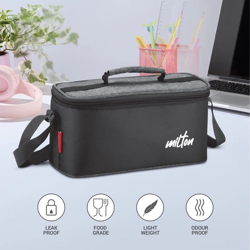 MILTON Steel Champ Lunch Box (2 Round Inner Steel Containers 340ml Each, 1 Oval Container 450ml; Steel Cutleries) - Image 11