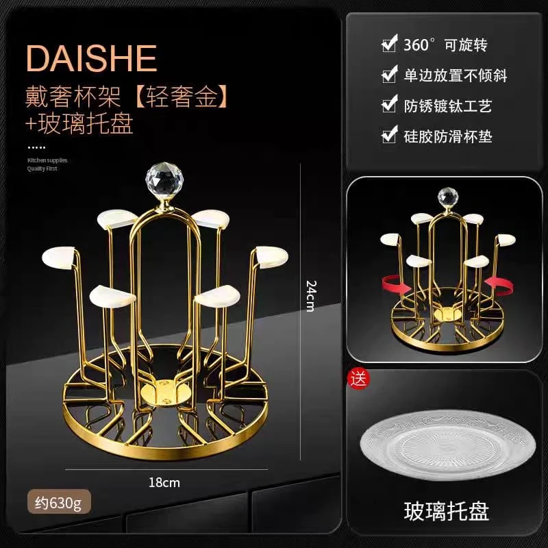 Lavish indulgent - Kitchen Rotating Tableware Drainer Water Cup Rack Drying Drainer Cup Holder Home Storage Organizer - Easy To maintain - Image 3