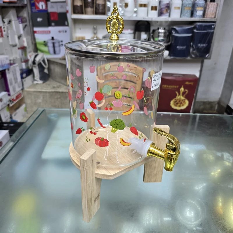 3.6 Liter Mixer Fruits Juice Dispenser wooden Stan