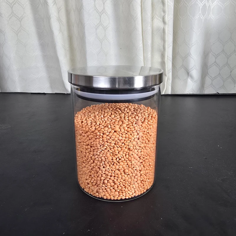 Leakproof Glass Storage Jar – 800 mL | Airtight, Moisture-Proof Food Container with Stainless Steel Lid