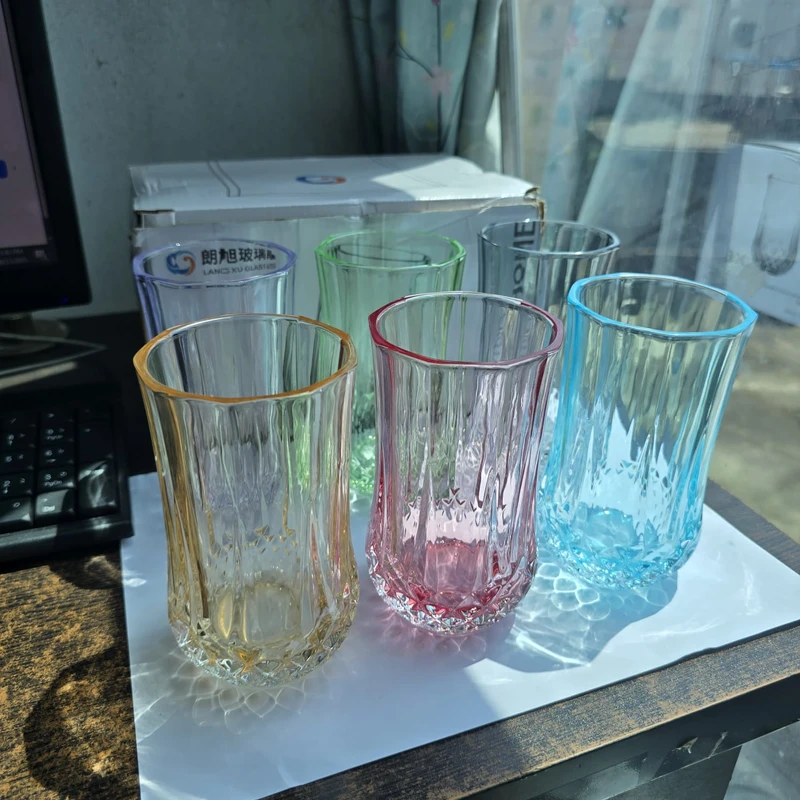 330ml 6pc multi colour water glass AB3