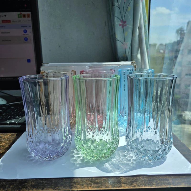 330ml 6pc multi colour water glass AB3