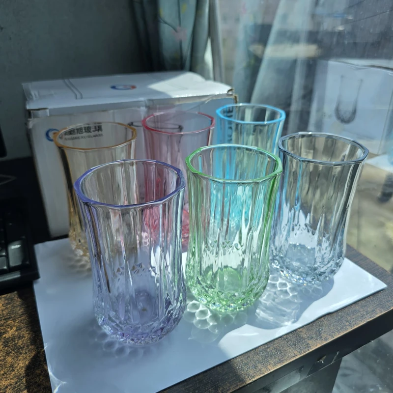 330ml 6pc multi colour water glass AB3 - Image 3