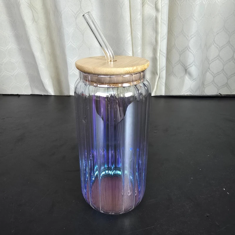 1Pcs Trendy Glass Juice Pot Golden step rainbo