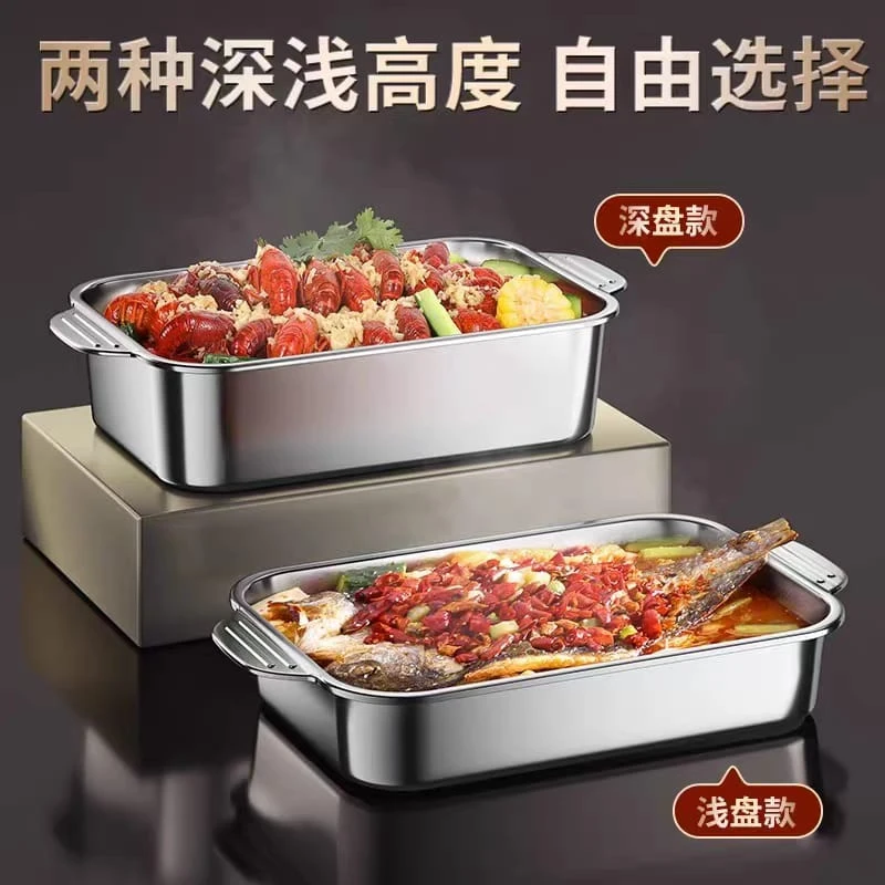Stainless Steel Rectangular Baking Pan with Handle Non-Stick Kitchen Fruit Bread Pastry Deepening Food Bake Tray Bakeware Baking - Image 4