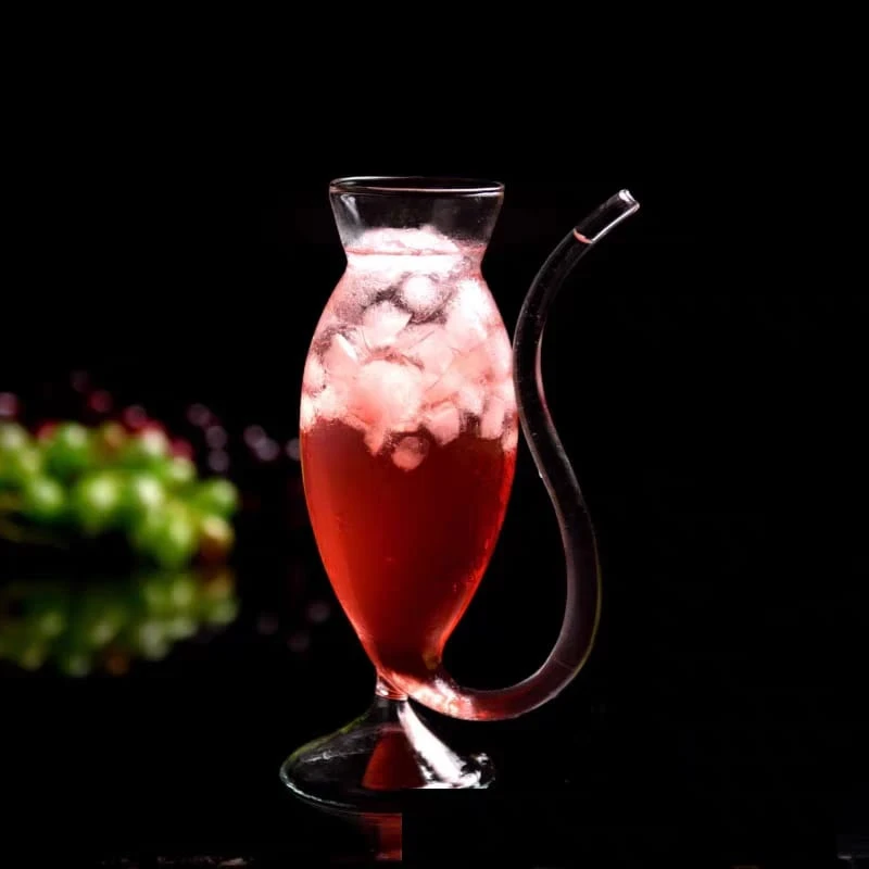 Creative Tube Wine Glass with Built-in Straw – Heat Resistant & High Quality 340ml