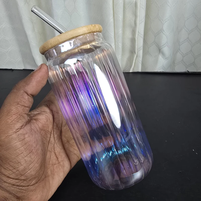 1Pcs Trendy Glass Juice Pot Rainbo plane step