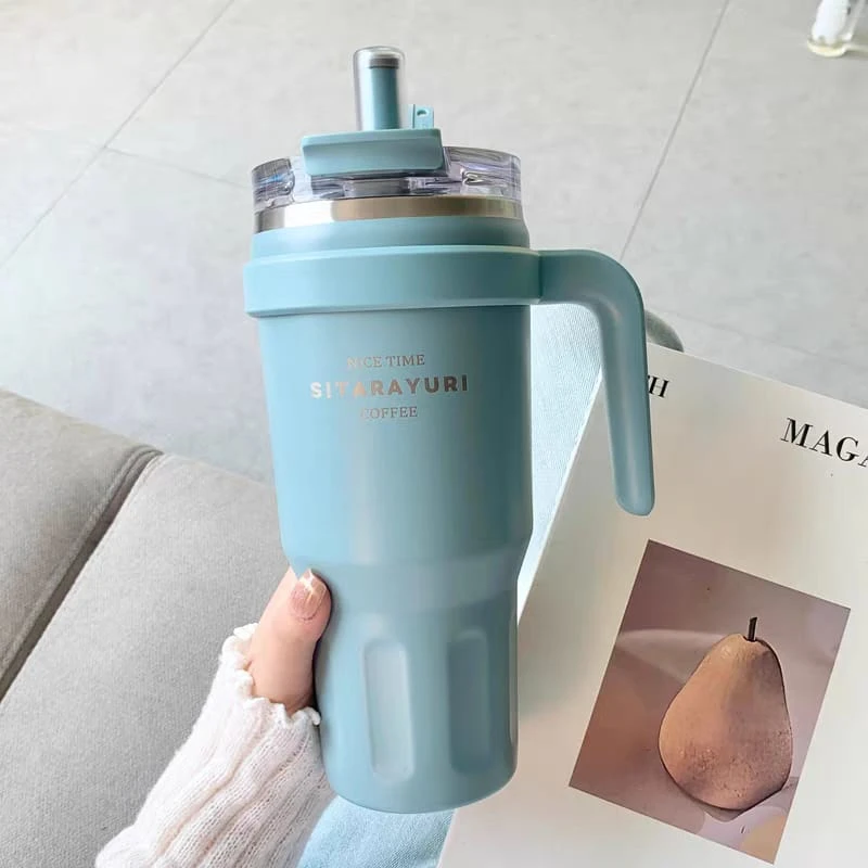 304 Stainless Steel Double-Layer Vacuum Insulated Thermos Cup with Handle – 750ml Large Capacity Outdoor Sports Mug - Image 3