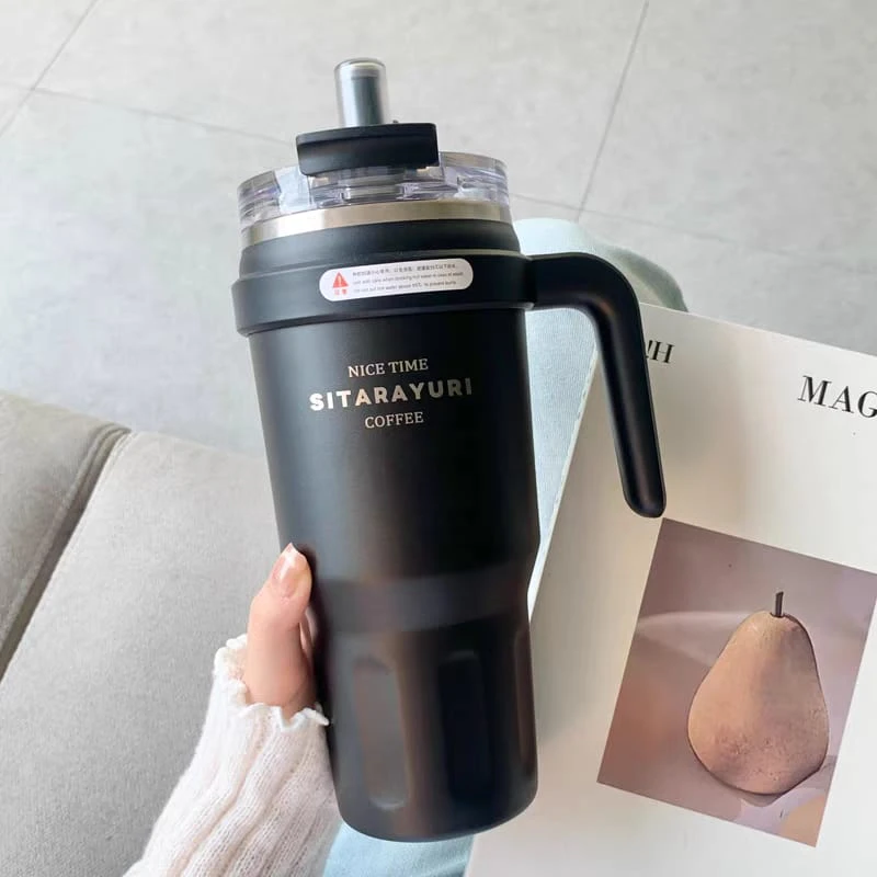 304 Stainless Steel Double-Layer Vacuum Insulated Thermos Cup with Handle – 750ml Large Capacity Outdoor Sports Mug - Image 5