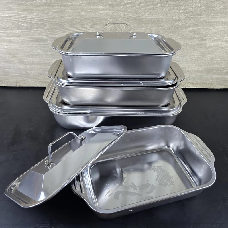 Steel Rectangular Fish Grill Tray with Lid and Handles (Deep Flat Bottom Pan – Ideal for Grilled Fish, Seafood, BBQ, Hot Pot, and More) - Image 3
