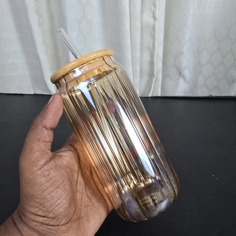 1Pcs Trendy Glass Juice Pot Golden step - Image 3