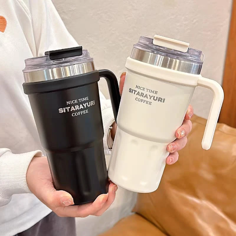 SITARAYURI Dual-Lid Insulated Stainless Steel Tumbler (600ml) – Model ZF-037