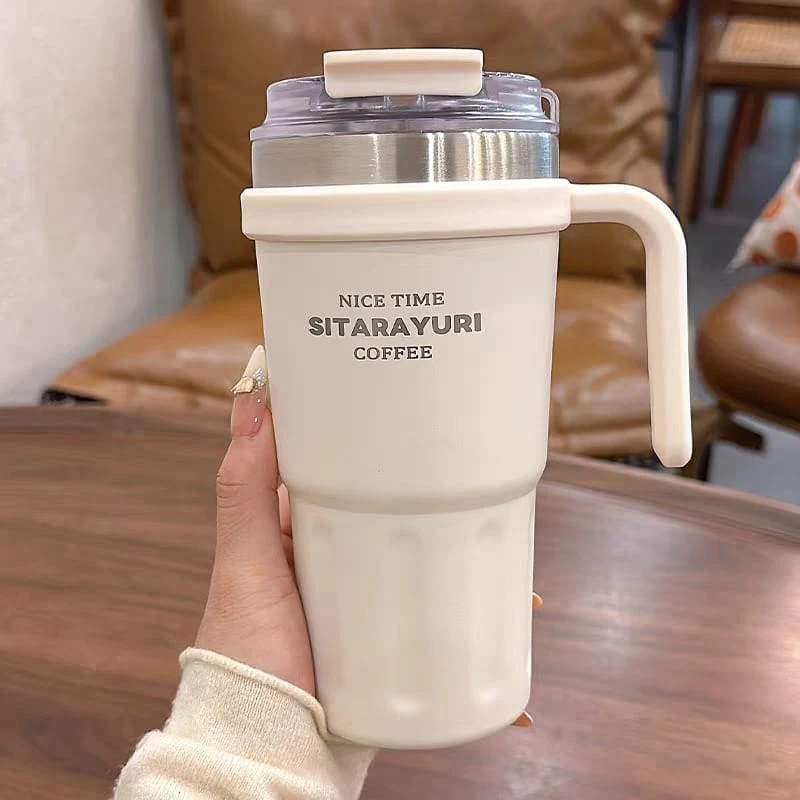 SITARAYURI Dual-Lid Insulated Stainless Steel Tumbler (600ml) – Model ZF-037