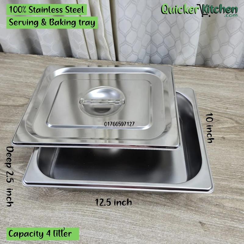 Buffet Tray Serving Tray for Buffet Steam Table Trays Buffet Server Dish Buffet Foods Holder Buffet Plates Buffet Rectangular Tray Anti Jam Steam Table Pan Stainless Steel