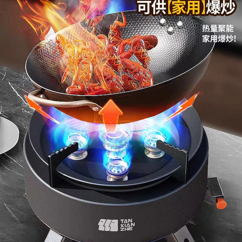 6800w Stove Windproof Design Gas Cooking Burner with Piezo Ignition and Carrying Case Foldable Stove for Outdoor BackpackingHikingPicnicCar