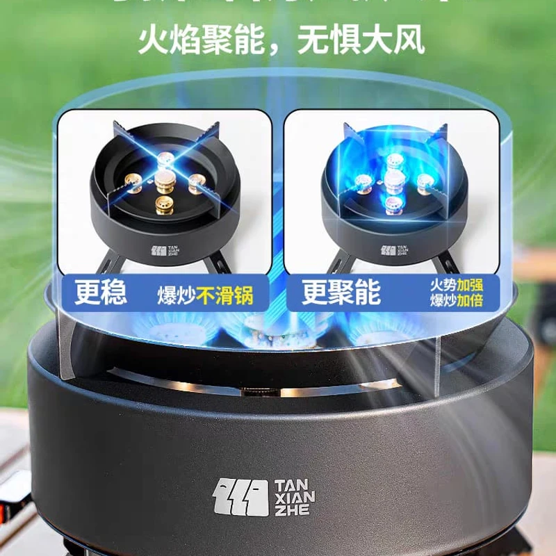 6800w Stove Windproof Design Gas Cooking Burner with Piezo Ignition and Carrying Case Foldable Stove for Outdoor BackpackingHikingPicnicCar - Image 4