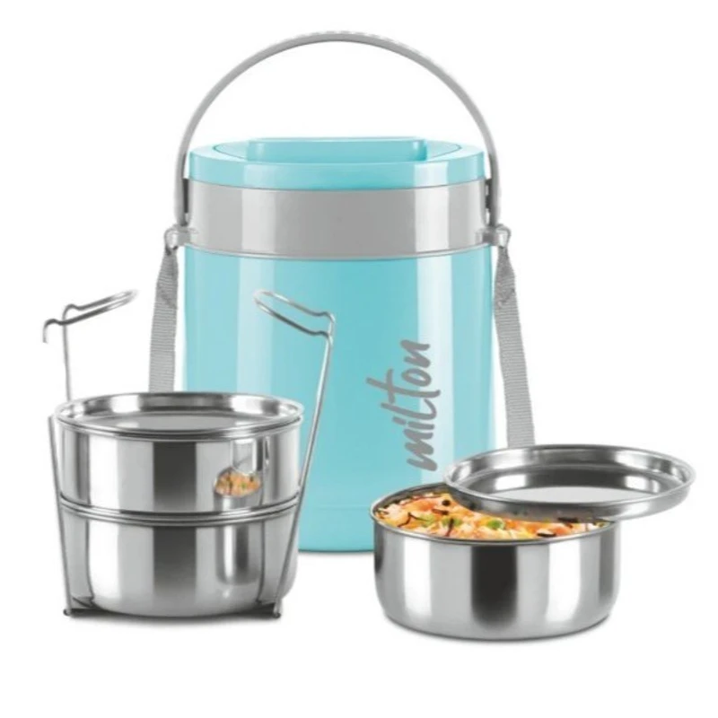 MILTON Gradient Tiffin 3 Stainless Steel Tiffin with Lifter, 3 Container, 900 ml,