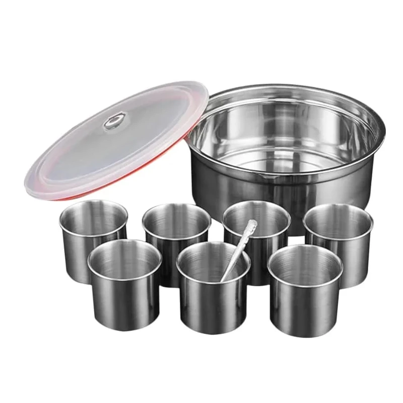 8 in 1 set Stainless Steel Seasoning Container Lid Multi-functional Condiment Canister for Kitchen Home and Restaurant Compact Design for Sugar Salt Pepper and Spices Storage - Image 5