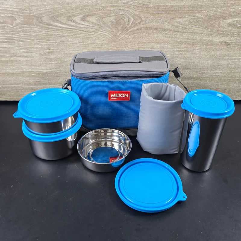 MILTON Delicious Combo Lunch Box Set with Bag, Leak-proof Containers, Insulated Tiffin Box Set of 4 - Orange - Image 8