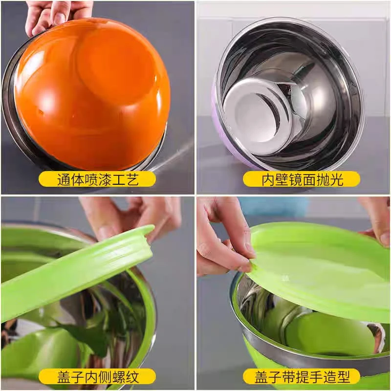 7 Pcs stainless steel mixing bowl set