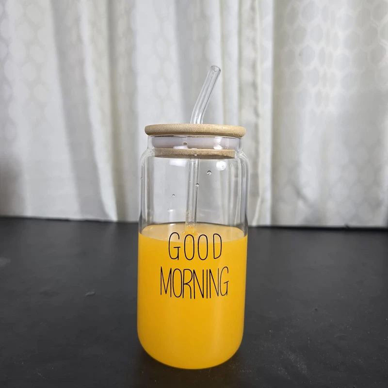 1Pcs Trendy Glass Juice Pot Good Morning
