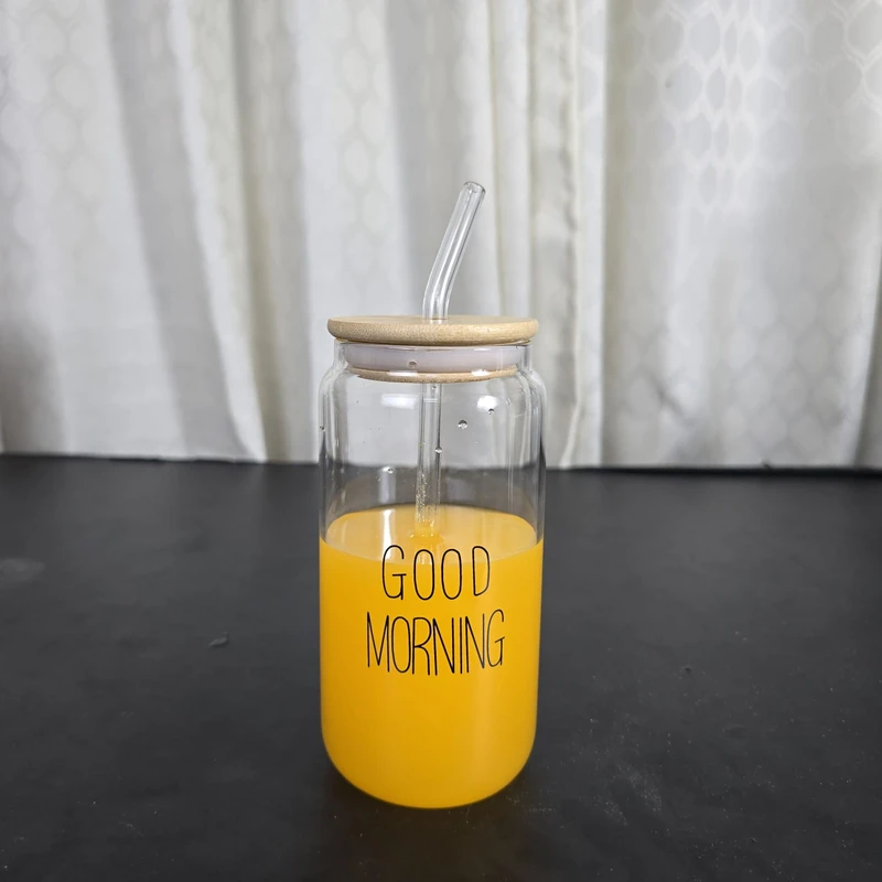 1Pcs Trendy Glass Juice Pot Good Morning
