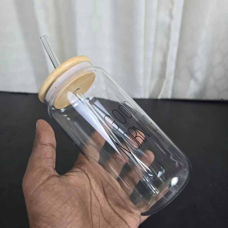 1Pcs Trendy Glass Juice Pot Good Morning - Image 4