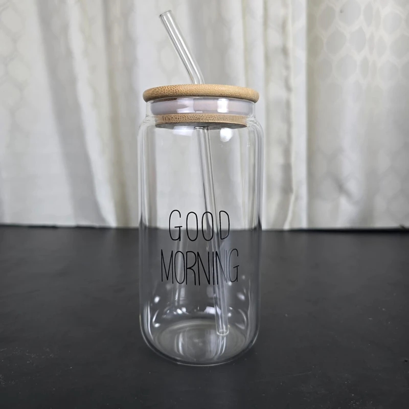 1Pcs Trendy Glass Juice Pot Good Morning - Image 5