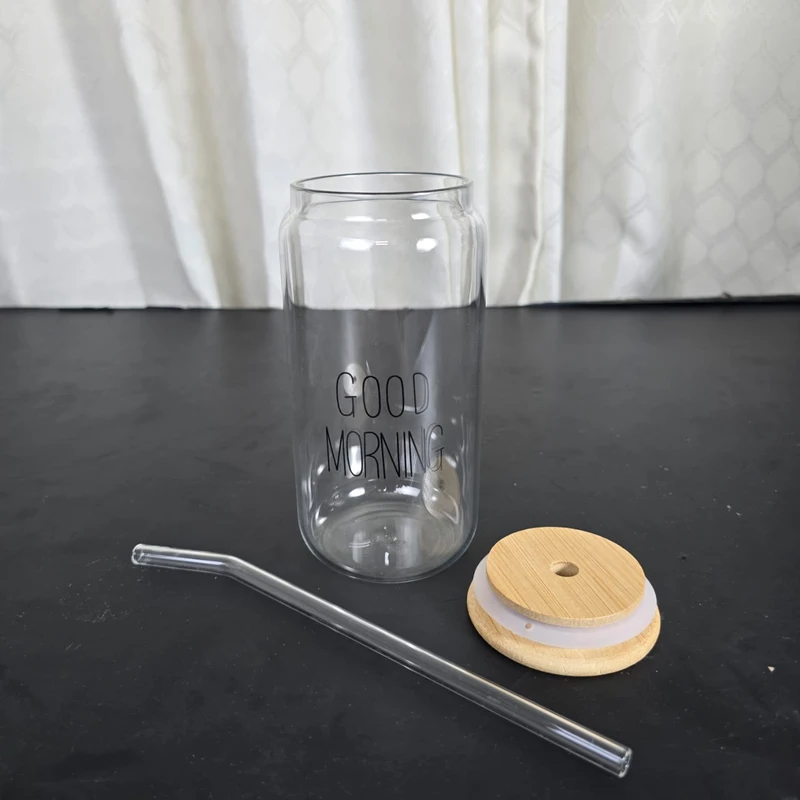 1Pcs Trendy Glass Juice Pot Good Morning - Image 6