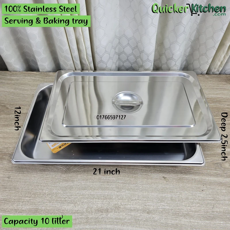 Buffet Tray Serving Tray for Buffet Steam Table Trays Buffet Server Dish Buffet Foods Holder Buffet Plates Buffet Rectangular Tray Anti Jam Steam Table Pan Stainless Steel
