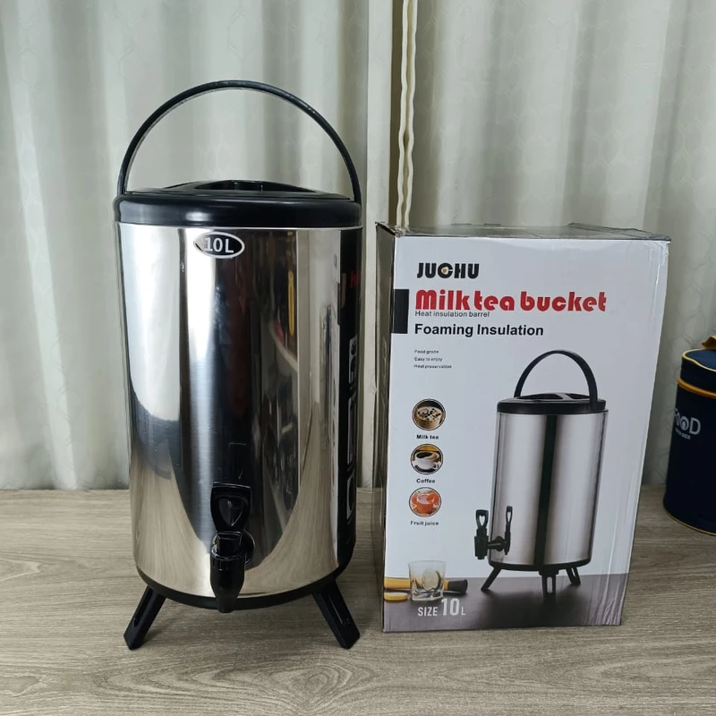 Stainless Steel Double-Layer Container 8L/10L/12L/14L/16L with Faucet Beverage Dispenser Milk Tea Buckets Ideal for Water Milk Tea and Coffee - Image 7