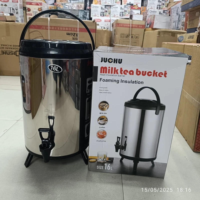 Stainless Steel Double-Layer Container 8L/10L/12L/14L/16L with Faucet Beverage Dispenser Milk Tea Buckets Ideal for Water Milk Tea and Coffee - Image 9
