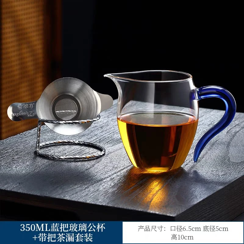 350 ml Thickening Kungfu Tea Set, High Borosilicate Glass, Transparent Distributor Teacup, 3 Colors - Image 4