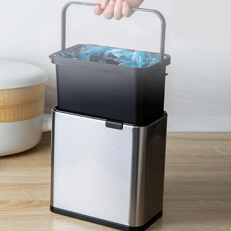 4L Hanging Trash Can Waste Bin Over Cabinet Door Indoor Mounted Trash Bin - Image 6
