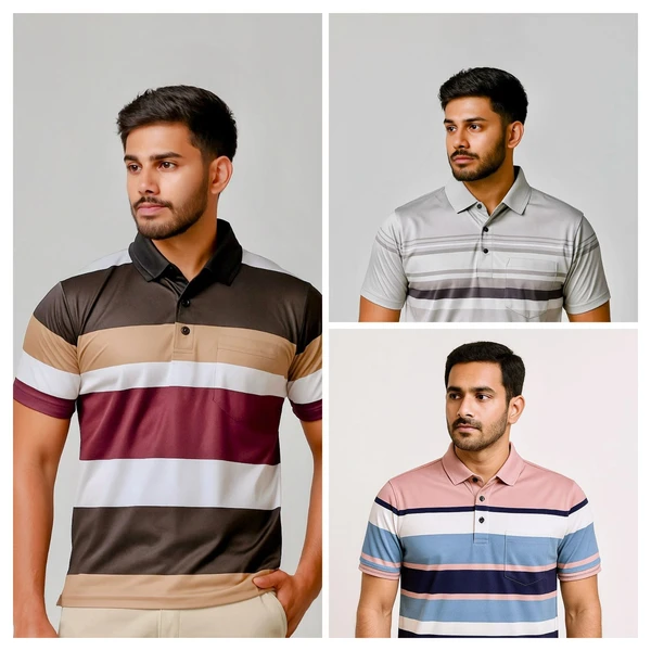 Premium Combo 3pc China Polo Shirt – Imported Fabric | Snap Button | Men's Collection