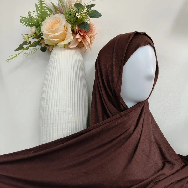 WeaScarf – Soft Jersey Orna & Hijab for Women Chocolate
