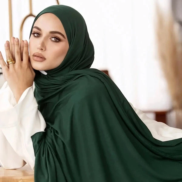 WeaScarf – Soft Jersey Orna & Hijab for Women Deep Green