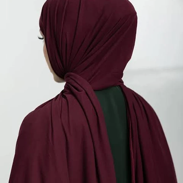 WeaScarf – Soft Jersey Orna & Hijab for Women Maroon - Image 3