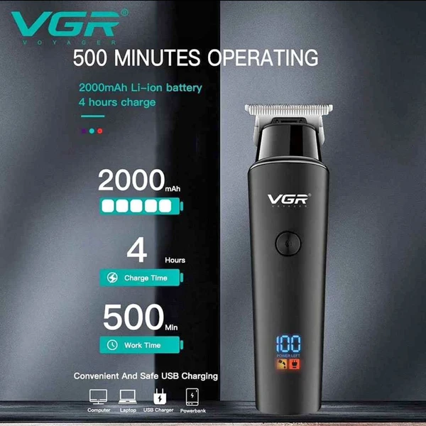 VGR V‑937 Professional Series: Rechargeable Hair Trimmer with Stainless Steel Blade