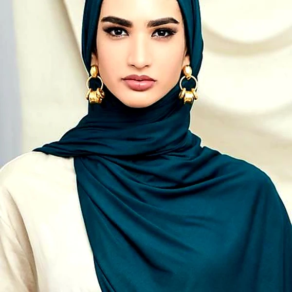 WeaScarf – Soft Jersey Orna & Hijab for Women Teal Blue