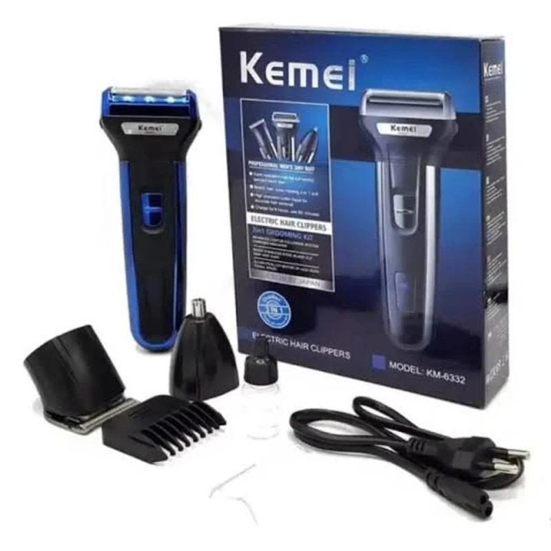 Kemei KM-6330 (3 in 1) Shaver, Hair ,Beard And Nose Trimmer - Image 3