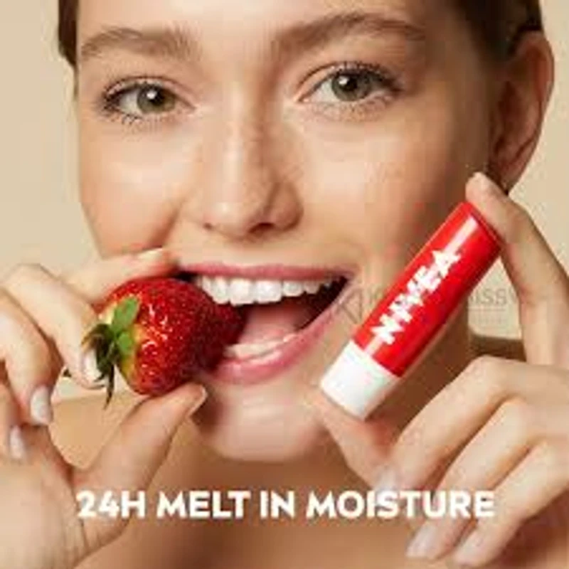 NIVEA Strawberry Shine Lip Balm (4.8gm) - Image 6