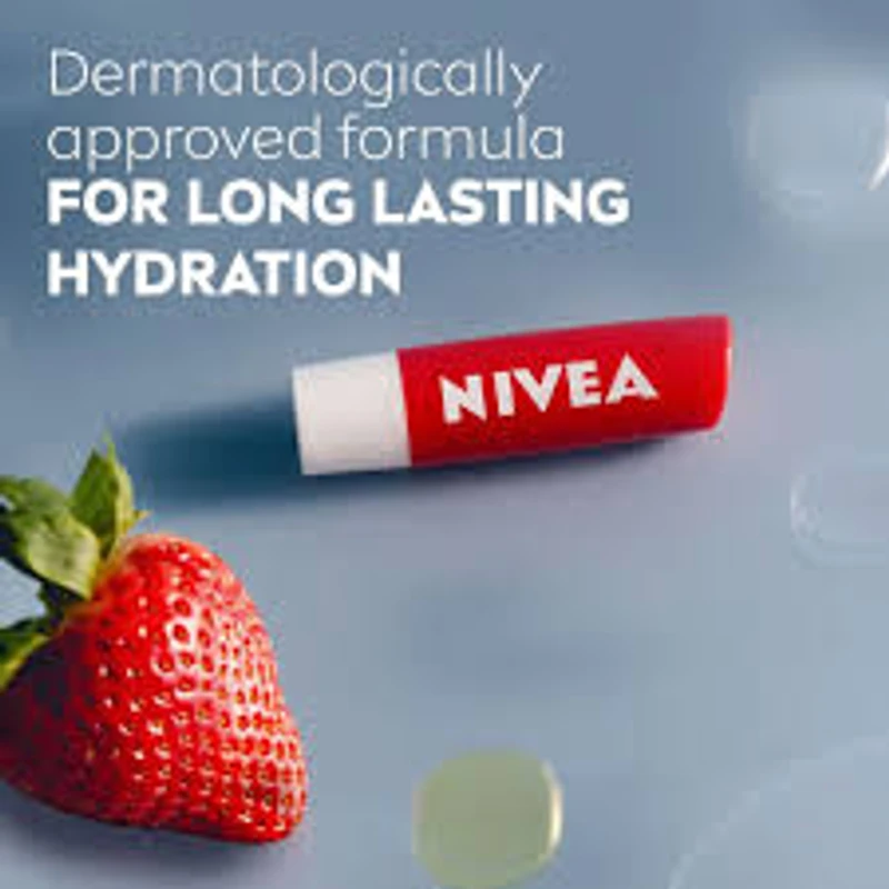 NIVEA Strawberry Shine Lip Balm (4.8gm) - Image 7