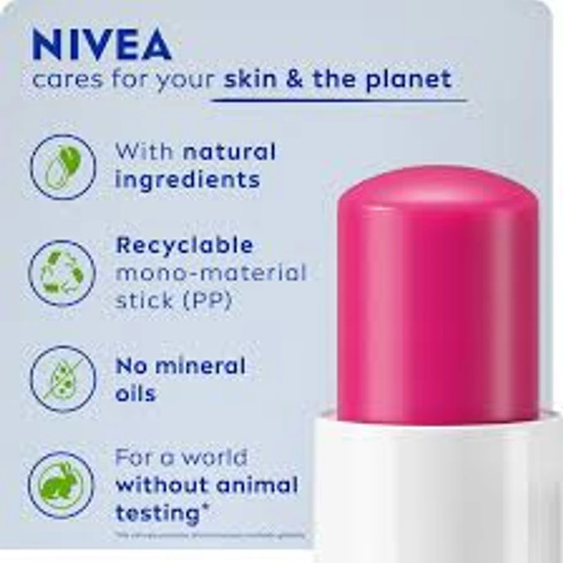 NIVEA Strawberry Shine Lip Balm (4.8gm) - Image 8