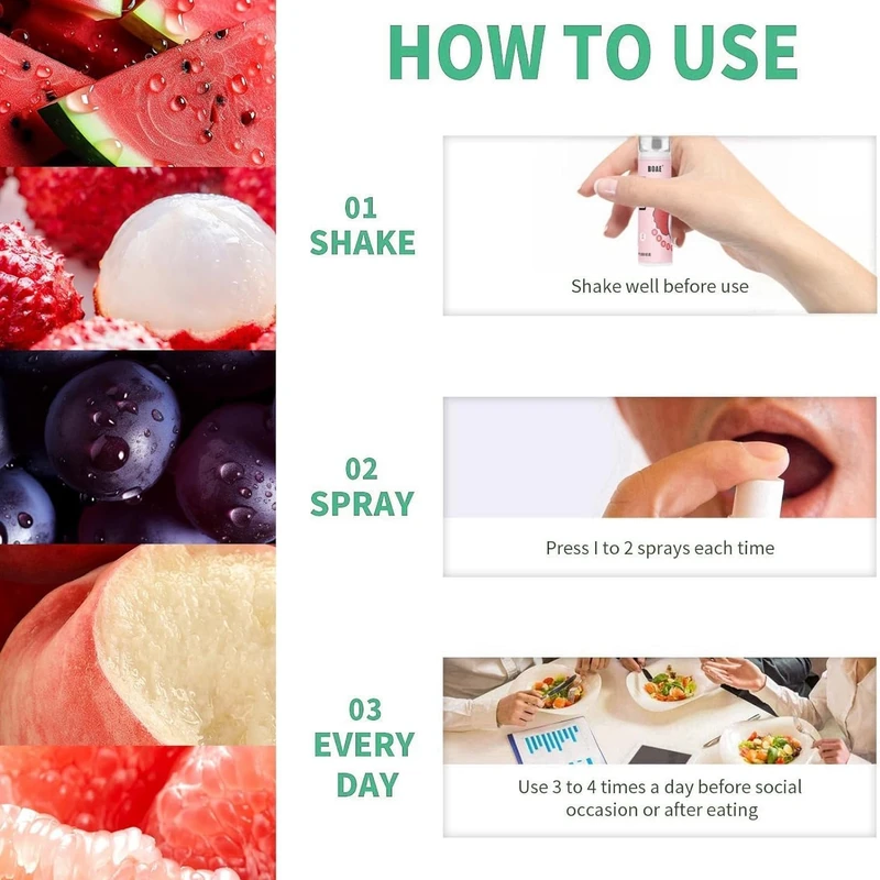 BOAE Mouth Spray Fruity Oral Spray Remove Bad Breath (20ml) - Image 10