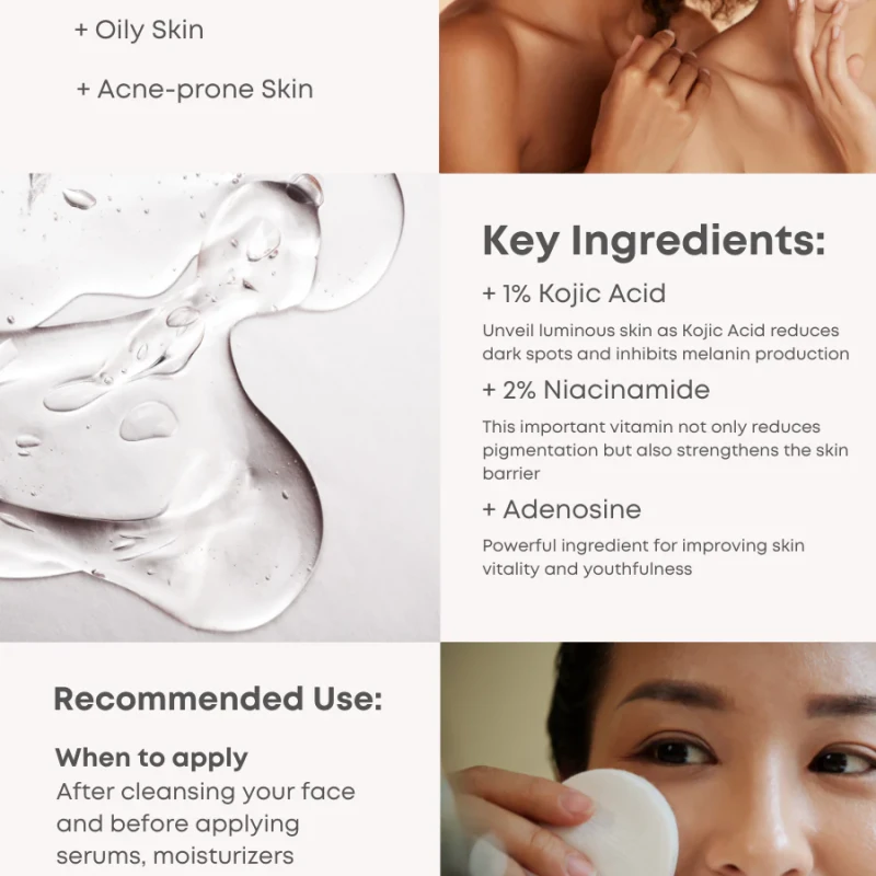 Nineless 1% Kojic Acid Toner (200ml) - Image 5
