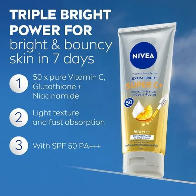 Nivea Extra Bright Super C+ Vitamin Serum (70ml) - Image 6